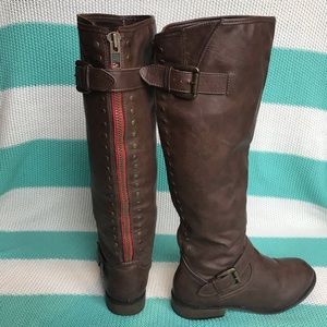 Brown riding boots